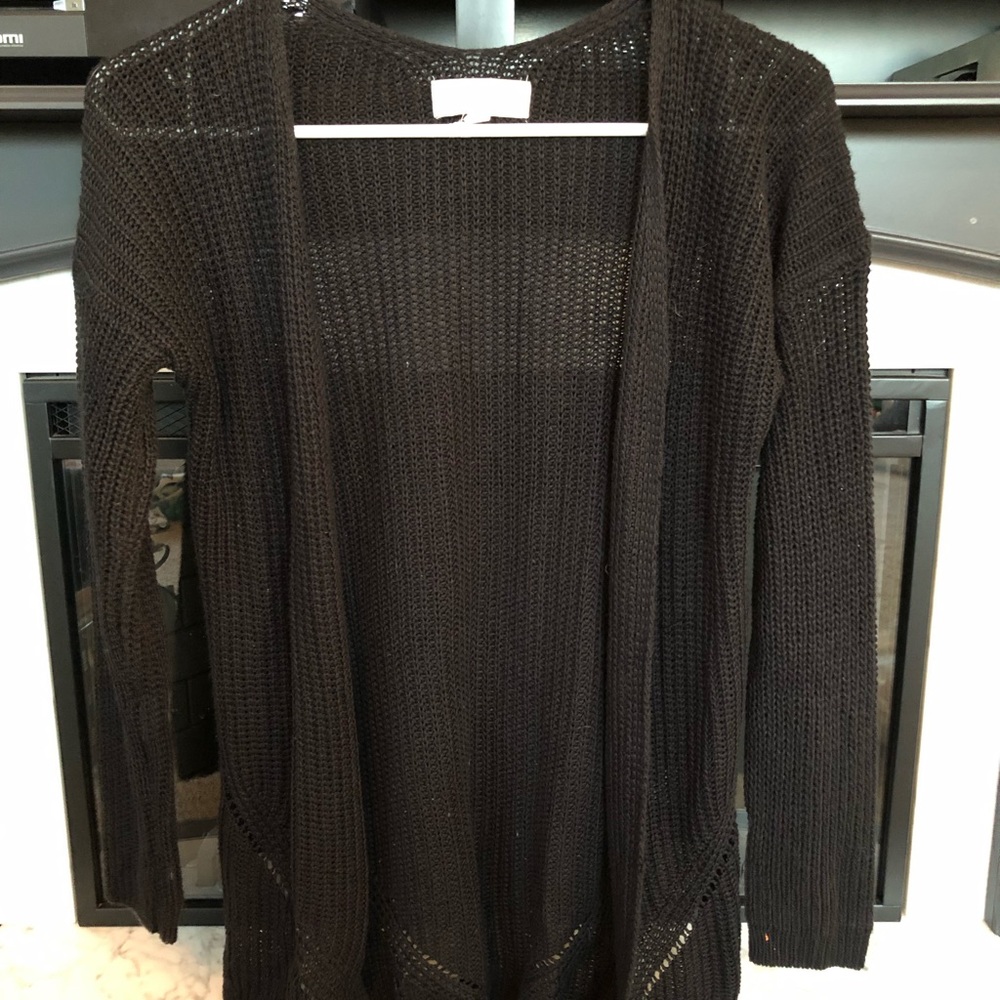 Black cardigan with slits